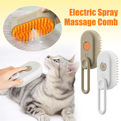 PetzyStar Cat Steam Brush Steamy Dog Brush 3 In 1 Electric Spray Cat Hair Brushes For Massage Pet Grooming Comb Hair Removal Combs Pet Products